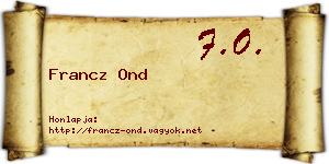 Francz Ond névjegykártya